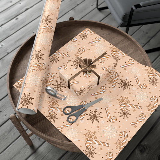 Candy Canes and Snowflakes Gift Wrap Papers