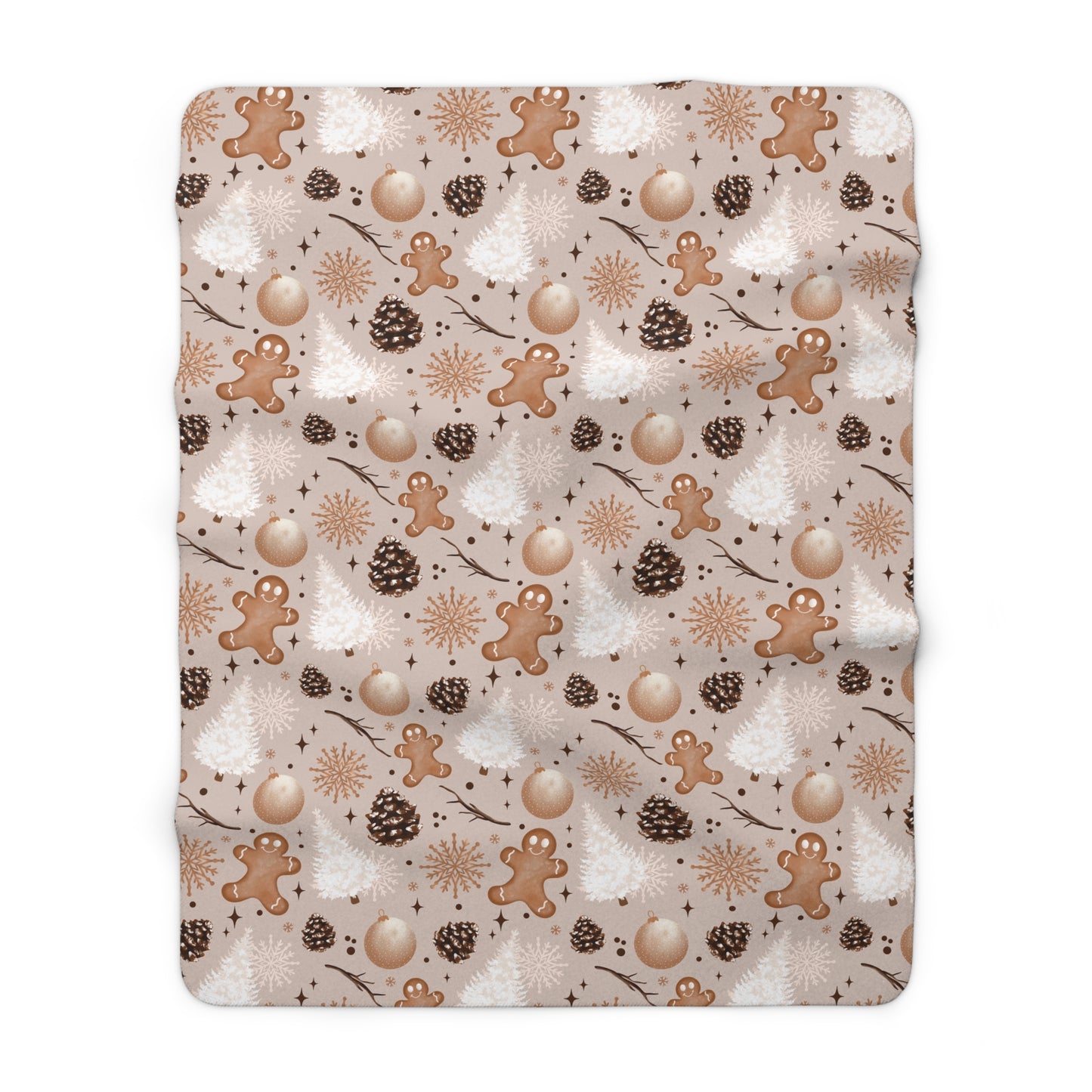 Winter Gingerbread Sherpa Fleece Blanket