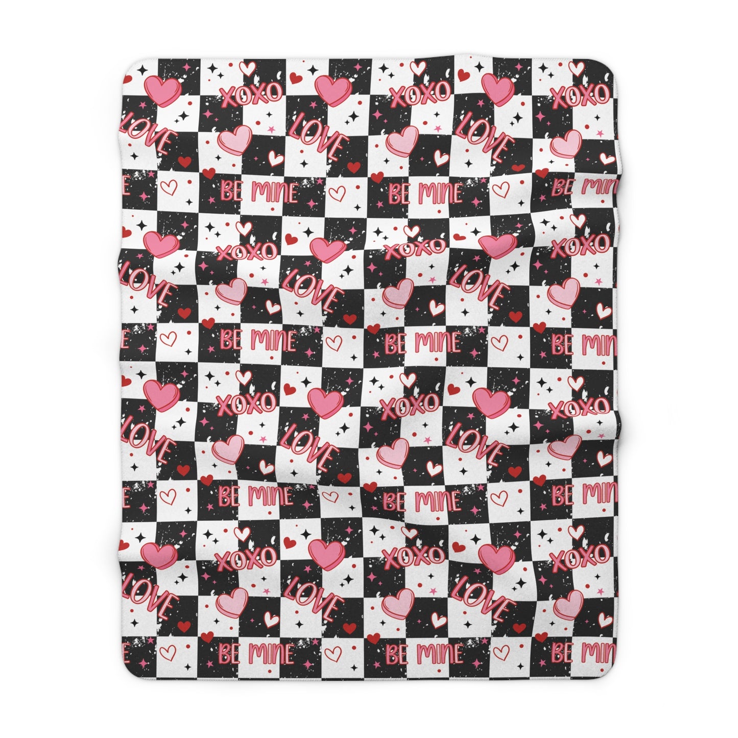 XOXO Checker Sherpa Fleece Blanket