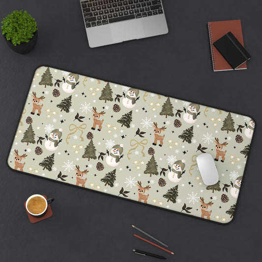 Winter Green Snowman Desk Mat