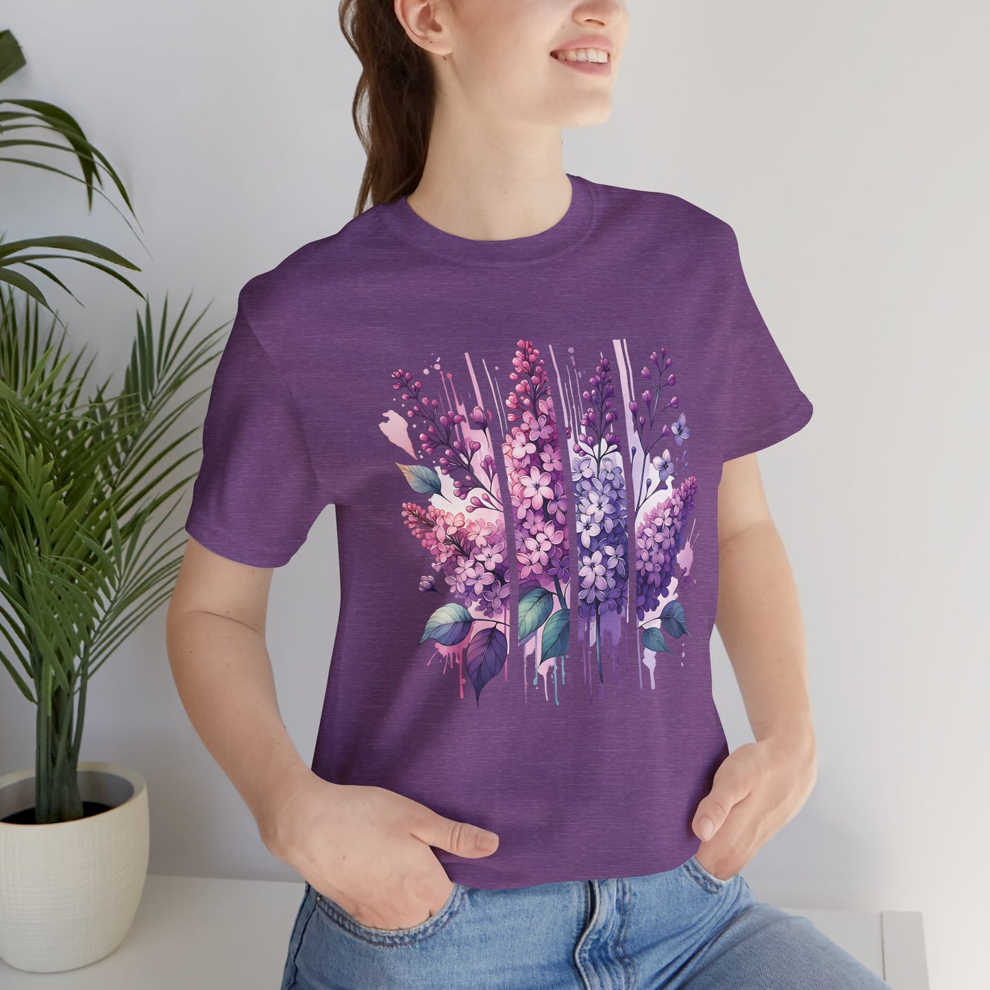 Lilacs Watercolor Brushstoke Bella Canvas Tee