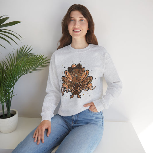 Gobble Glitter Turkey Crewneck Sweatshirt