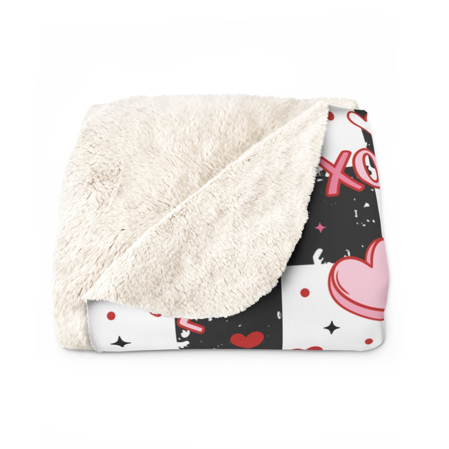 XOXO Checker Sherpa Fleece Blanket