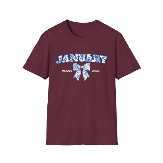 January Class of 2027 T-Shirt, Graduation Tee, School Spirit Wear, Unisex Trendy Shirt, Back to School Apparel, Birthday Gift