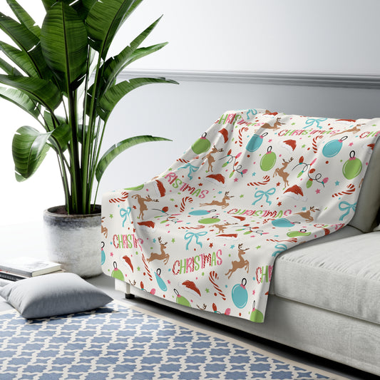 Simple Christmas Sherpa Fleece Blanket