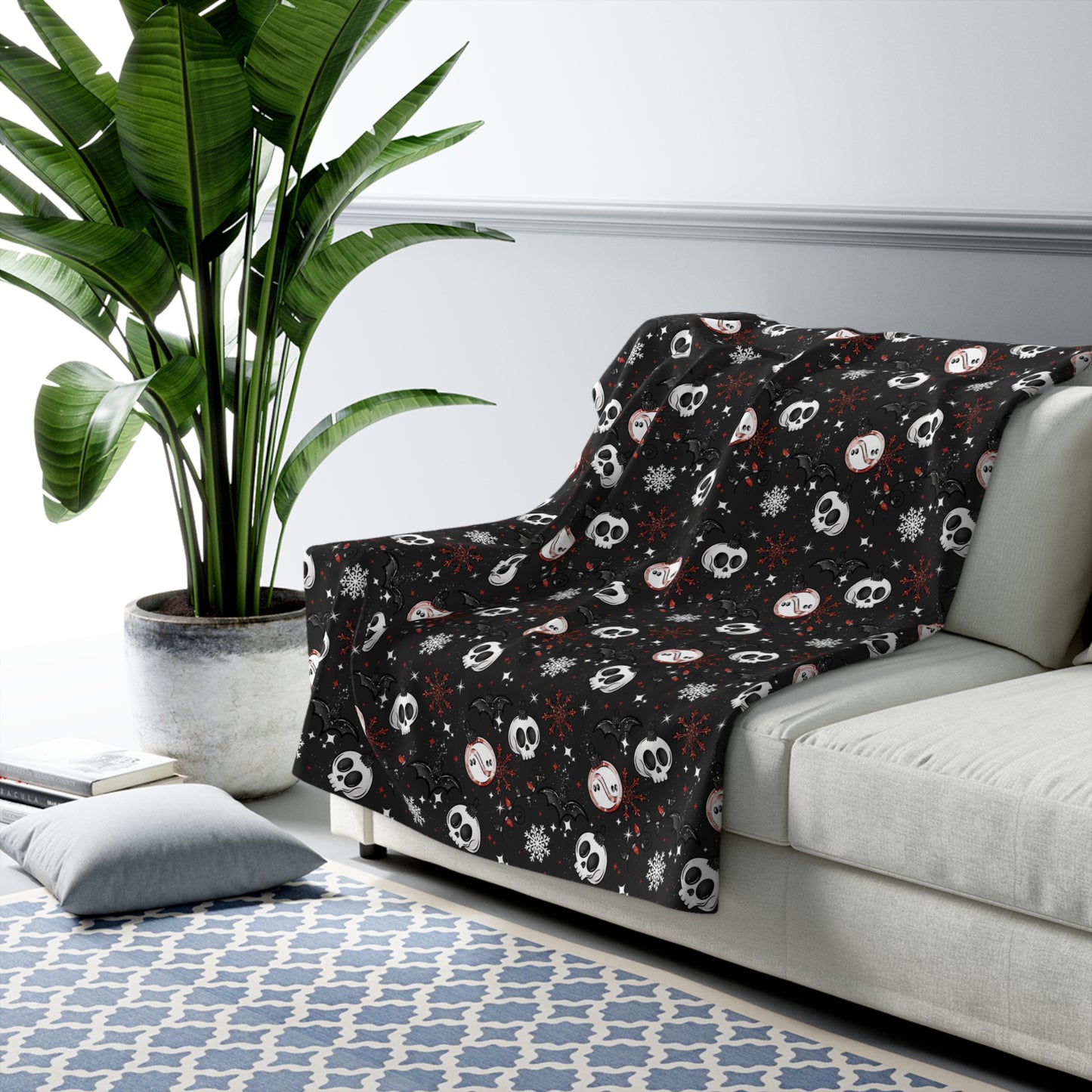 Creepmas Ornaments Sherpa Fleece Blanket
