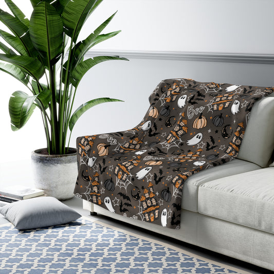 Haunted House Sherpa Fleece Blanket