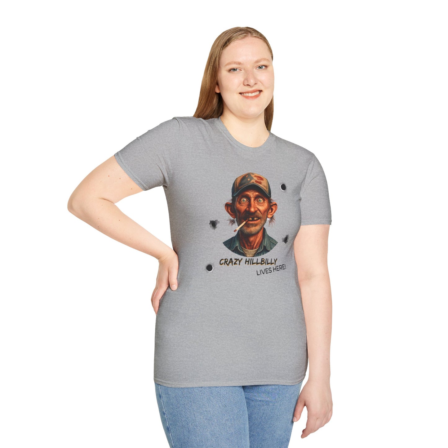 Crazy Hillbilly Lives Here Softstyle T-Shirt