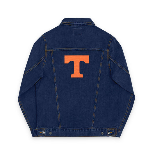 For the Tennessee Fan Denim Jacket, Embroidered Jean Jacket for Newlyweds, Wedding Gift, Casual Style, Custom Denim Outerwear