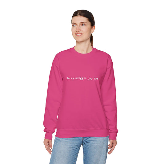 In My Snuggle Pup Era - Unisex Heavy Blend™ Sweatshirt, Casual Wear, Gift for Him/Her, Fall Fashion, Everyday Comfort, Embroidery