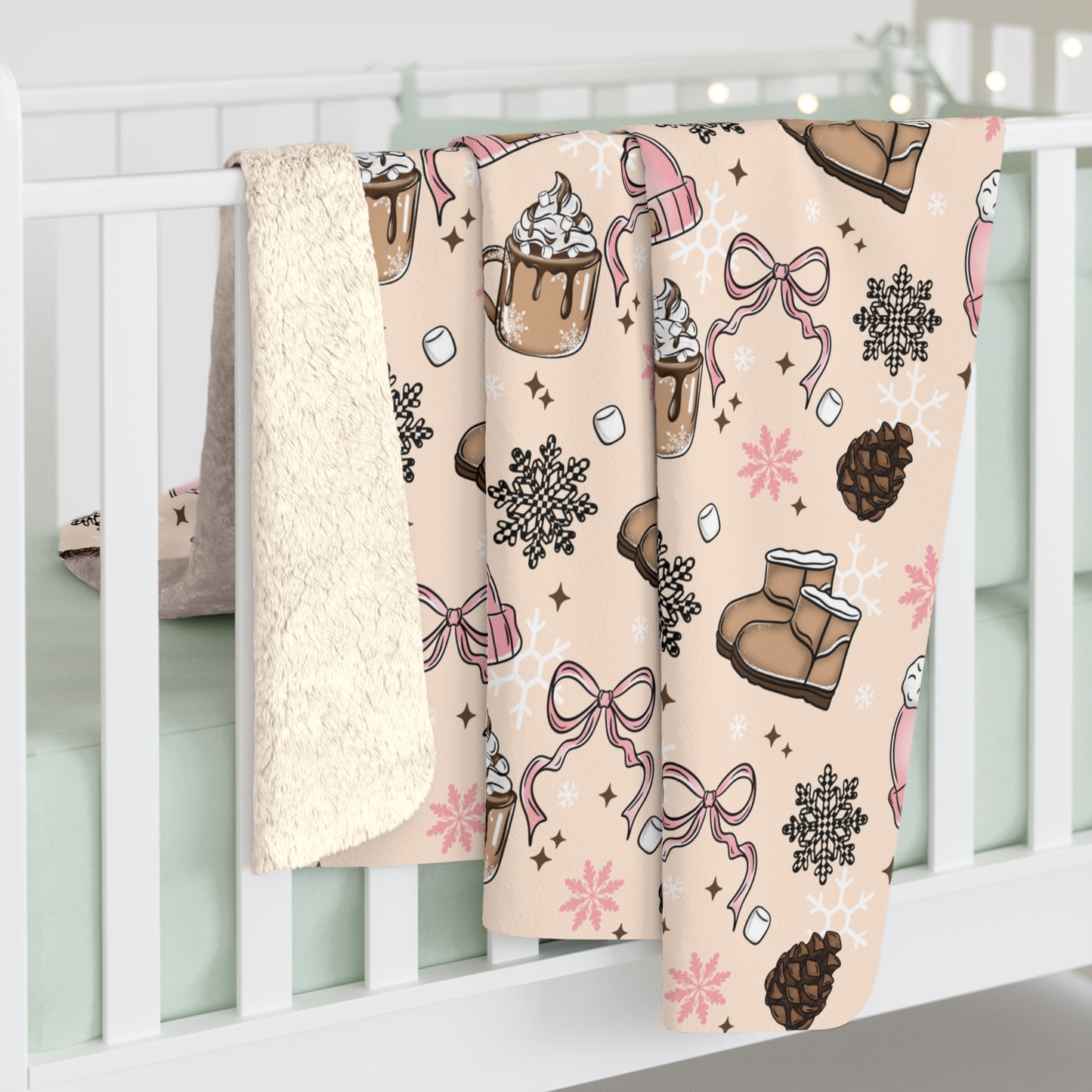 Winter Vibes Sherpa Fleece Blanket