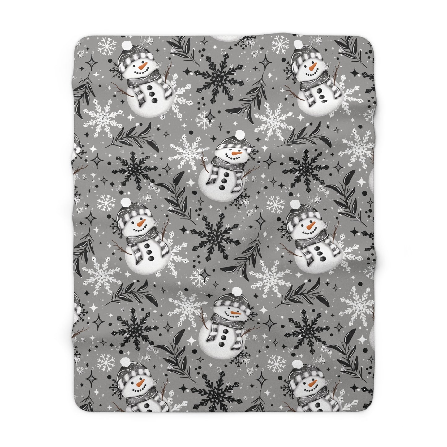 Snowman Sherpa Fleece Blanket
