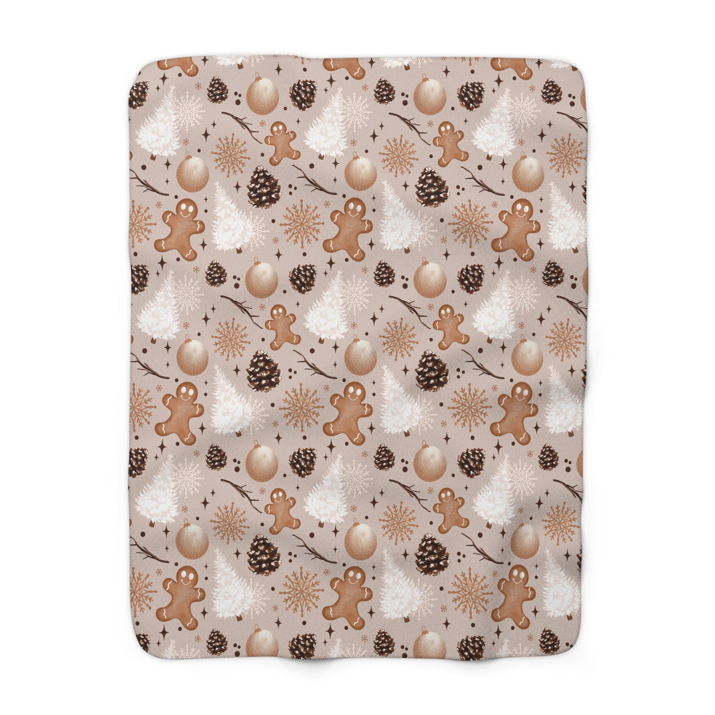 Winter Gingerbread Sherpa Fleece Blanket