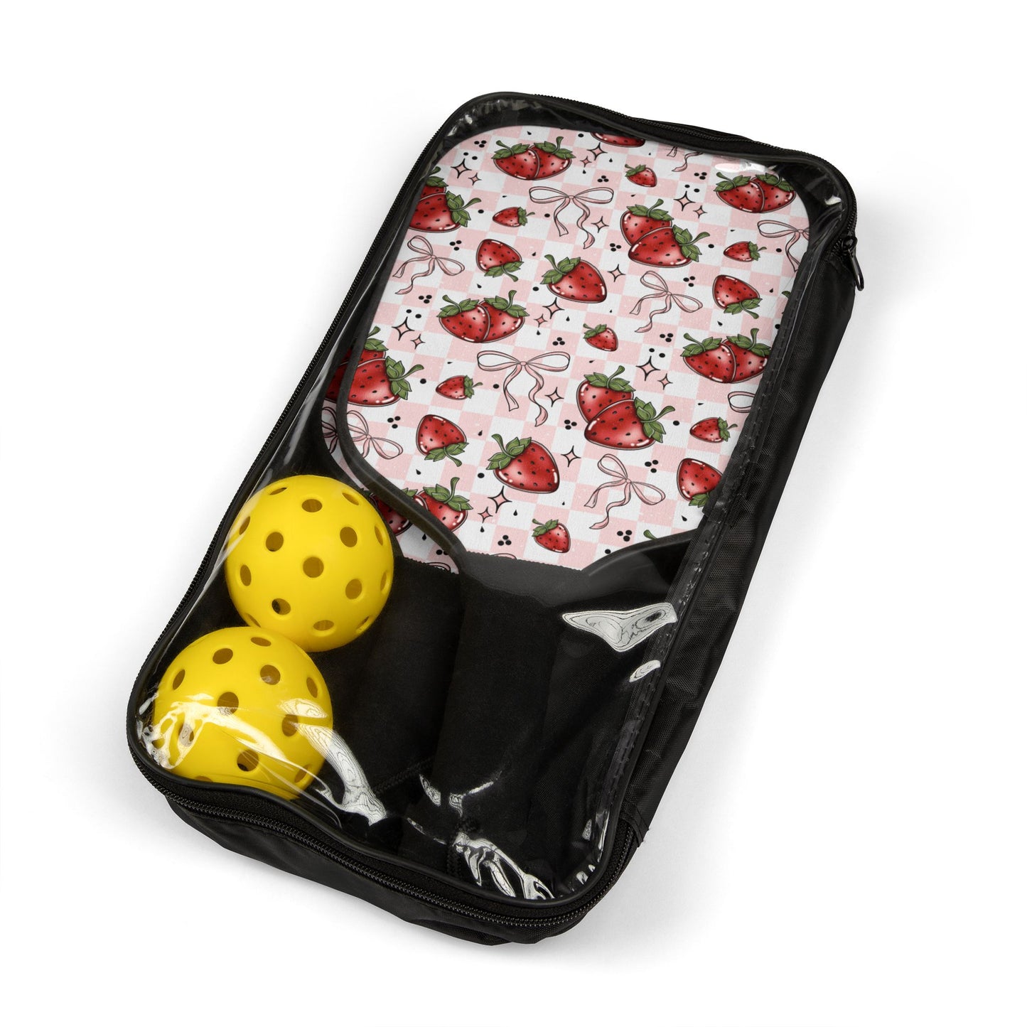 Strawberry Season Pickleball Paddle Set with Balls