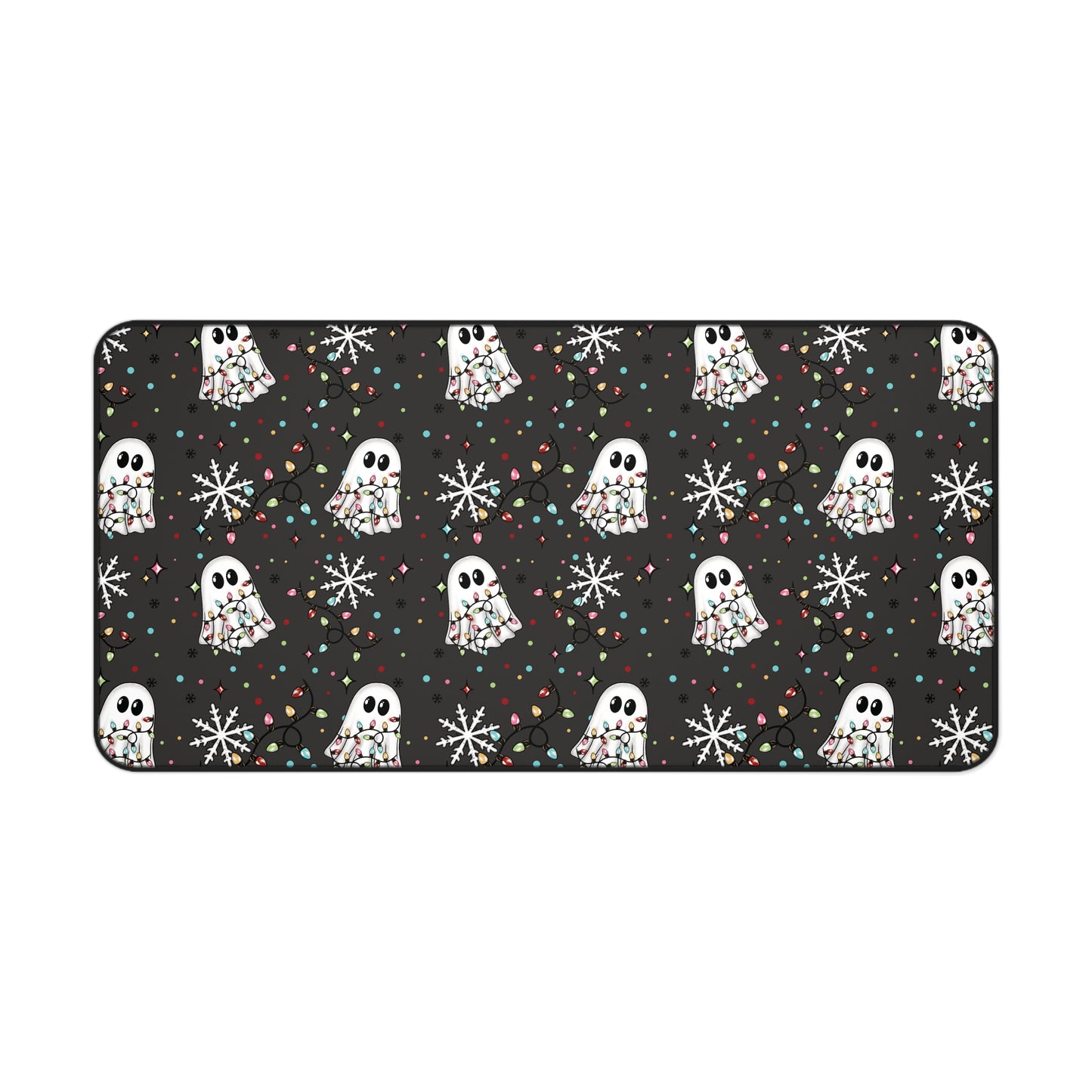 Ghosties and Christmas Lights Desk Mat