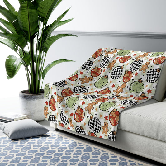 Gingerbreads and Ornaments Sherpa Fleece Blanket