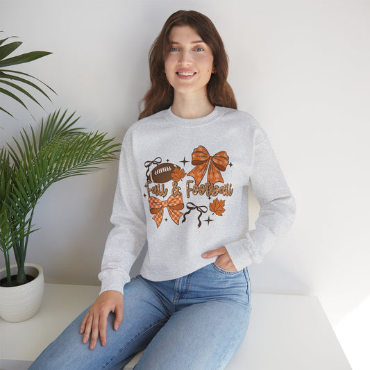 Fall and Football Bows Crewneck Sweatshirt