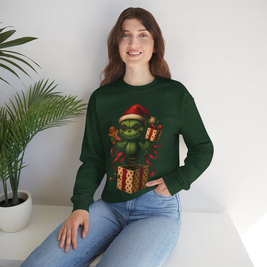 Voodoo Jack in the Box Crewneck Sweatshirt, Christmas Sweatshirt, Unisex Pullover, Gift for Friends