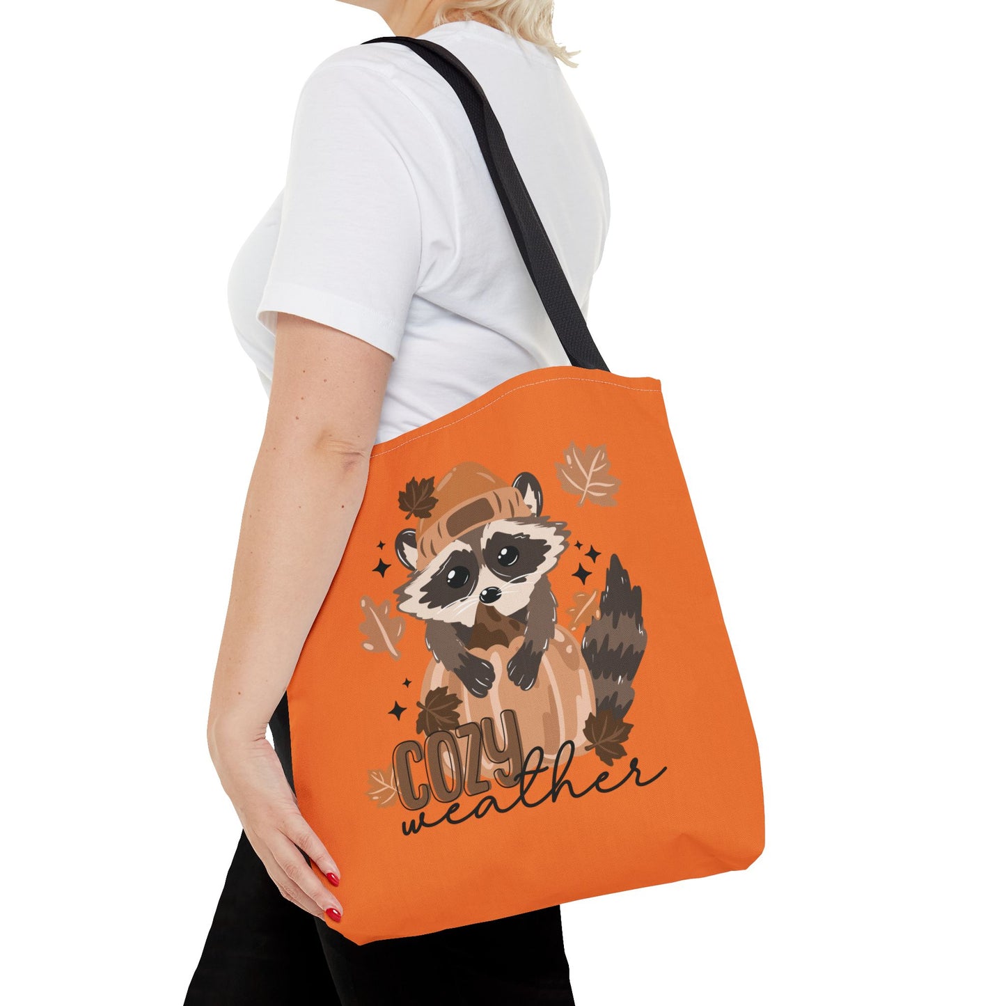 Cozy Weather Raccoon Tote Bag