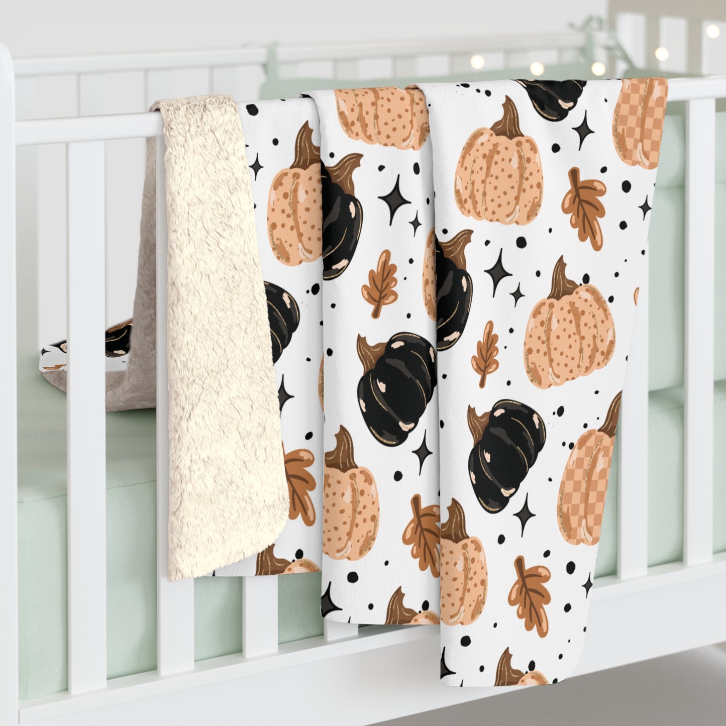 Fall Pumkins Sherpa Fleece Blanket