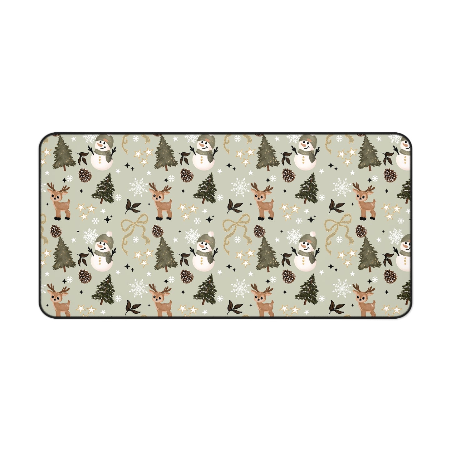 Winter Green Snowman Desk Mat