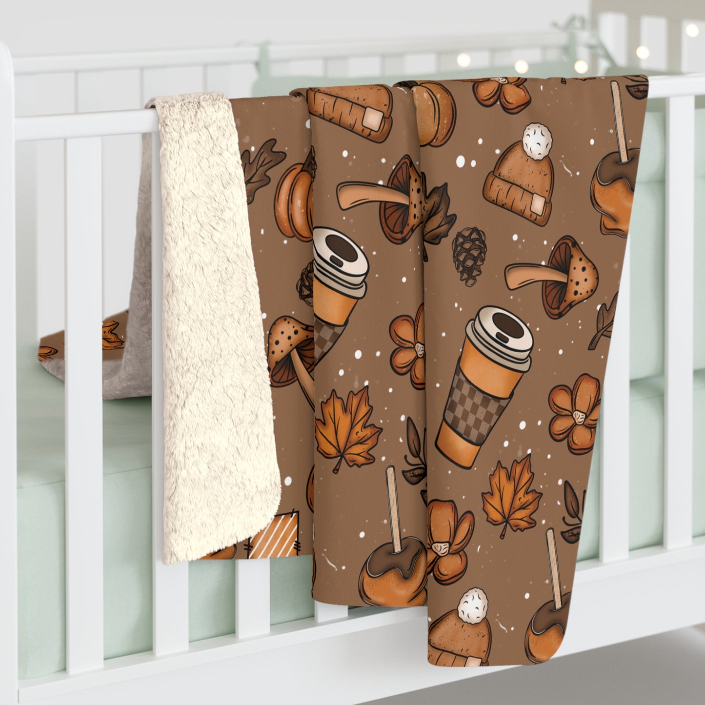 My Heart Belongs to Autumn Sherpa Fleece Blanket
