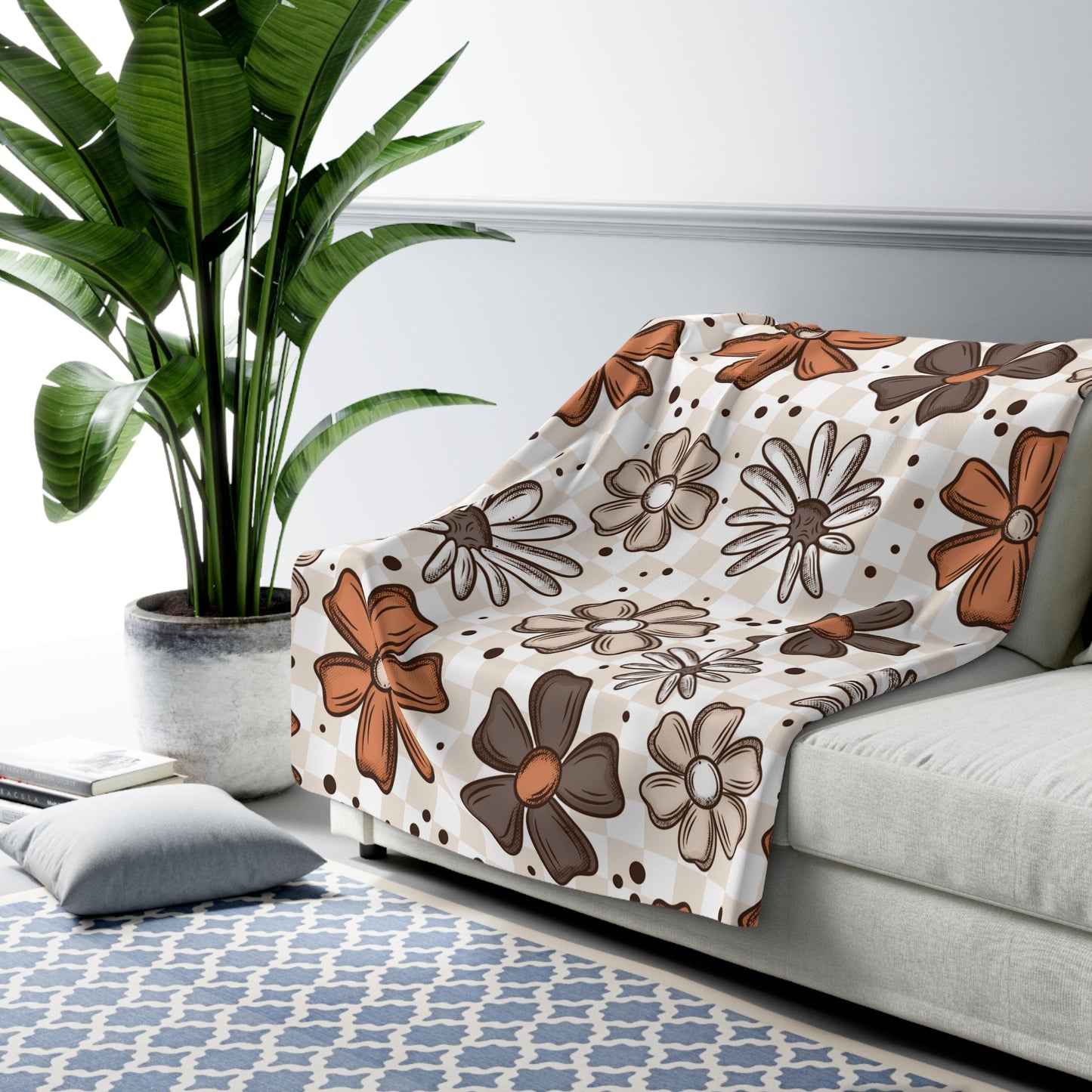 Fall Florals Sherpa Fleece Blanket