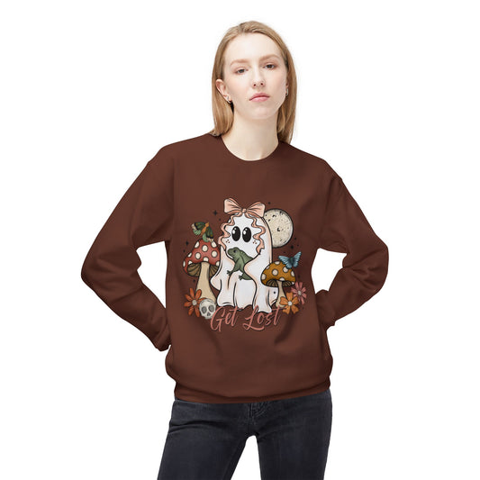 Get Lost Cottagecore Sweatshirt, Cozy Fleece Top for Fall, Perfect for Halloween, Gift for Nature Lovers, 'Get Lost' Design