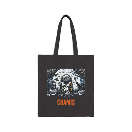 Personalized Ghost Skeleton Holloween Treat Bag - Chamis