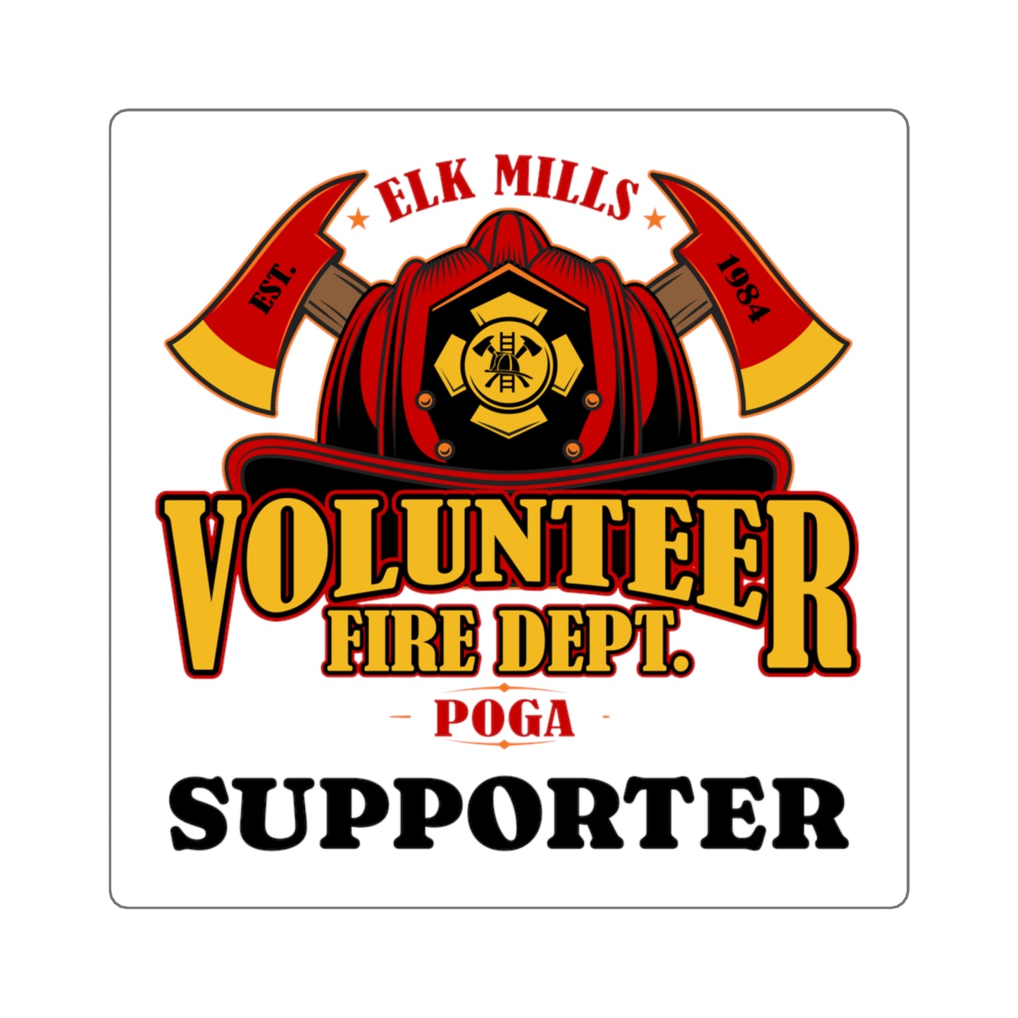 Elk Mills/Poga VFD Square Stickers