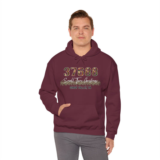 Small Town Christmas Hoodie - Shady Valley | Cozy Winter Apparel, Gift for Him/Her, Holiday Outfit, Family Gathering Clothes