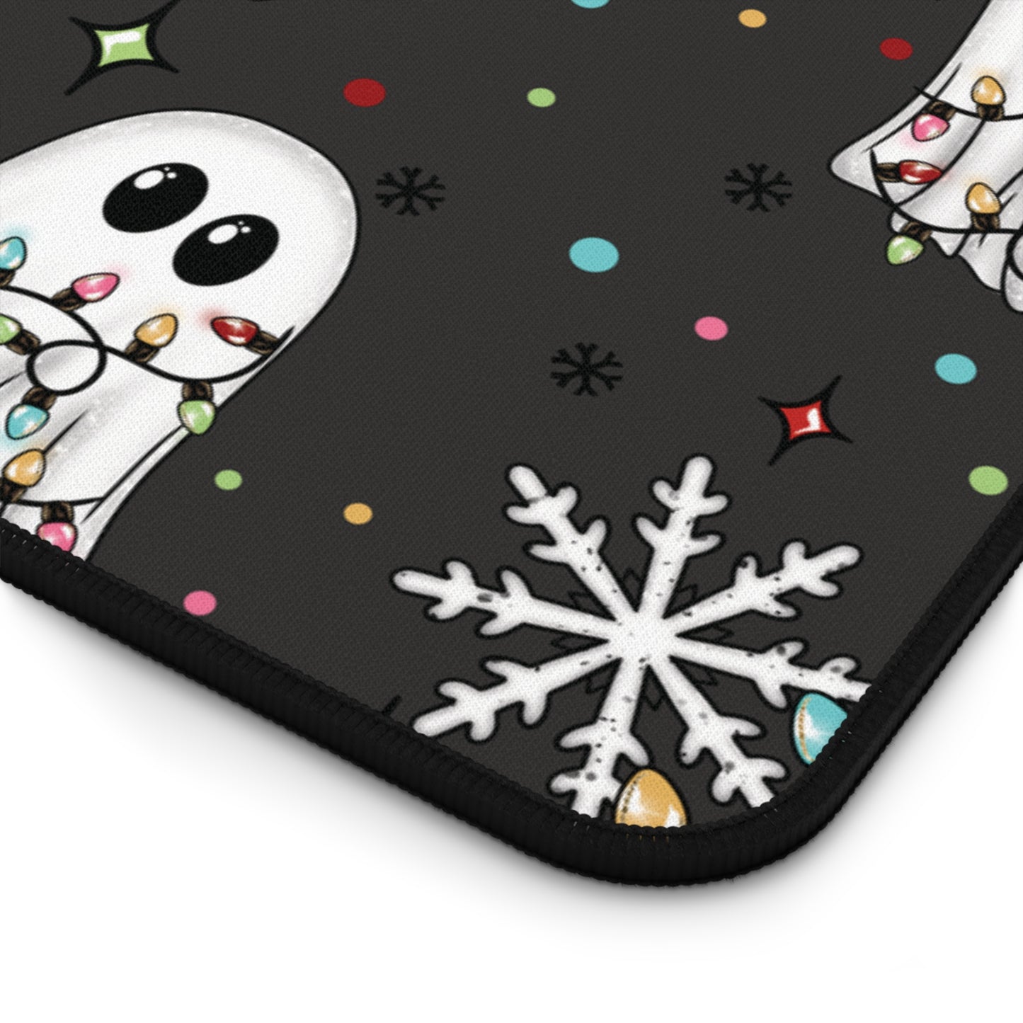 Ghosties and Christmas Lights Desk Mat