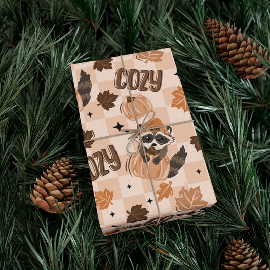 Cozy Weather Raccoons Gift Wrap Papers