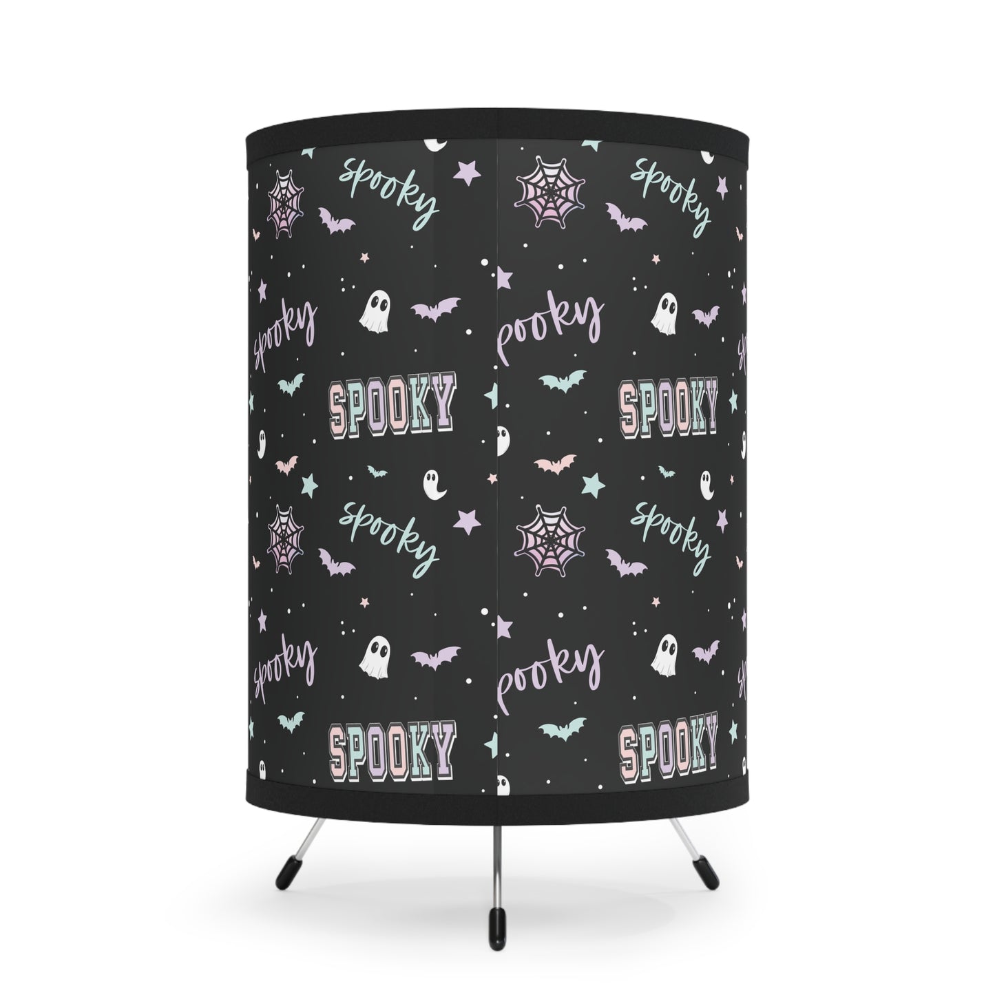 Spooky Vibes Tripod Lamp, Bohemian Decor, Home Lighting, Unique Table Lamp, Gift for Plant Lovers, Bedroom Accent Light