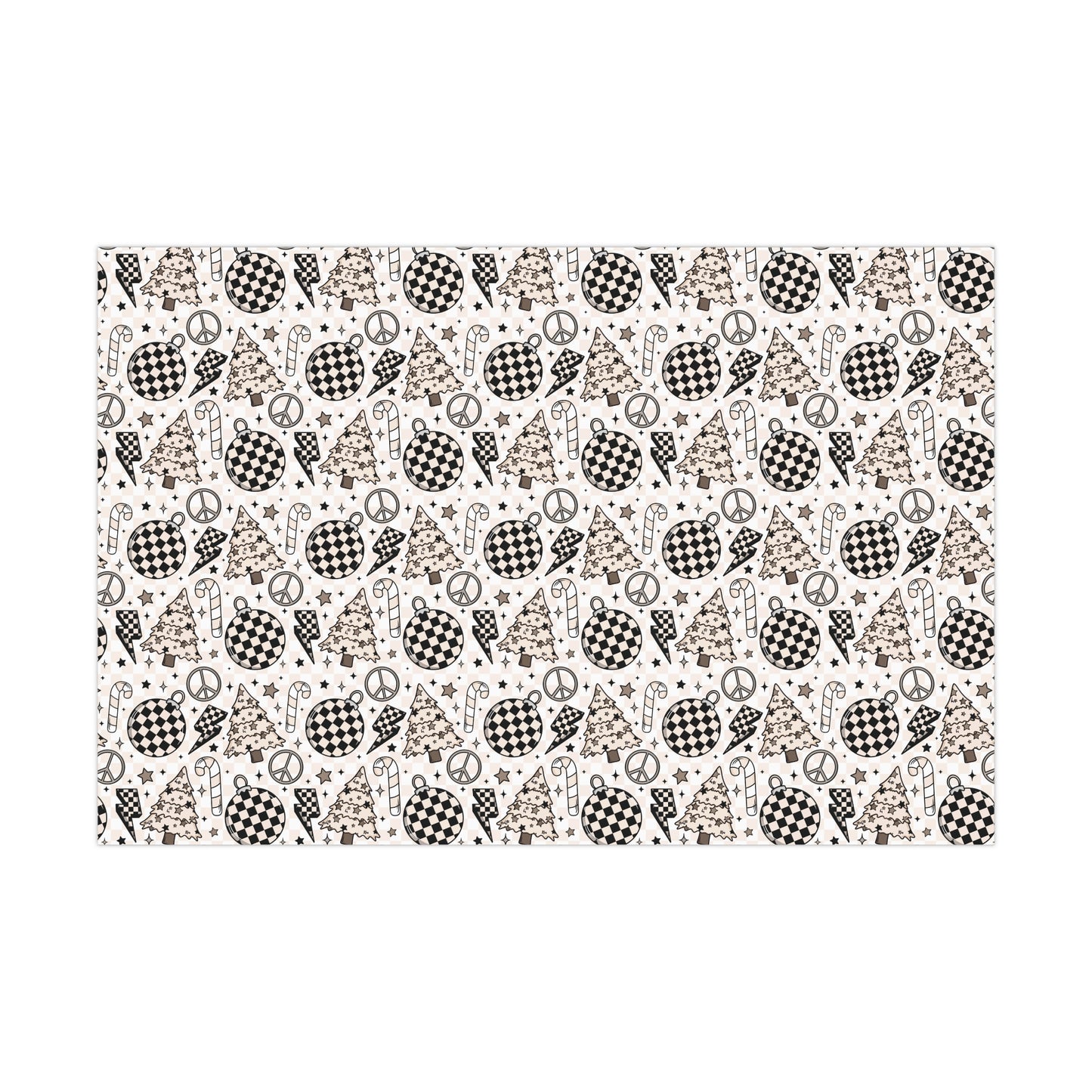 Christmas Checker Neutrals.-Gift Wrap Papers