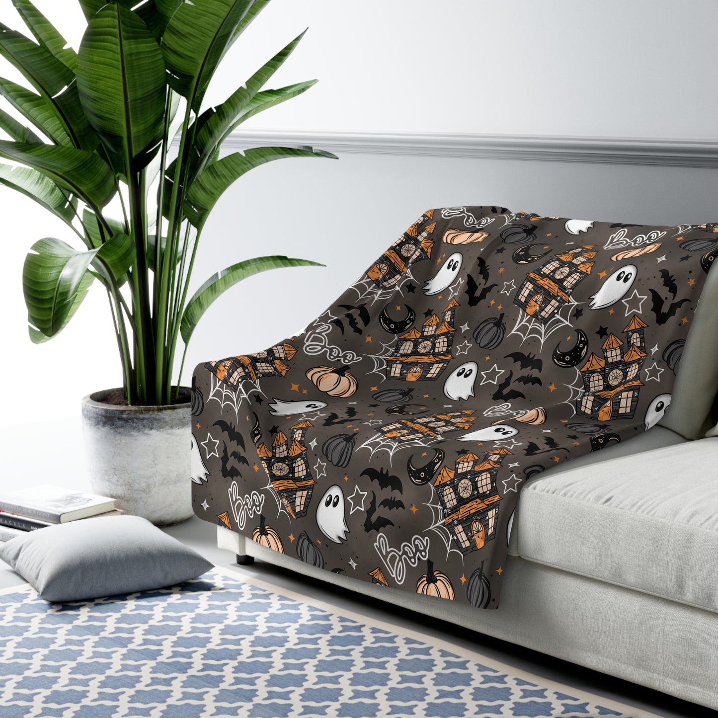 Haunted House Sherpa Fleece Blanket