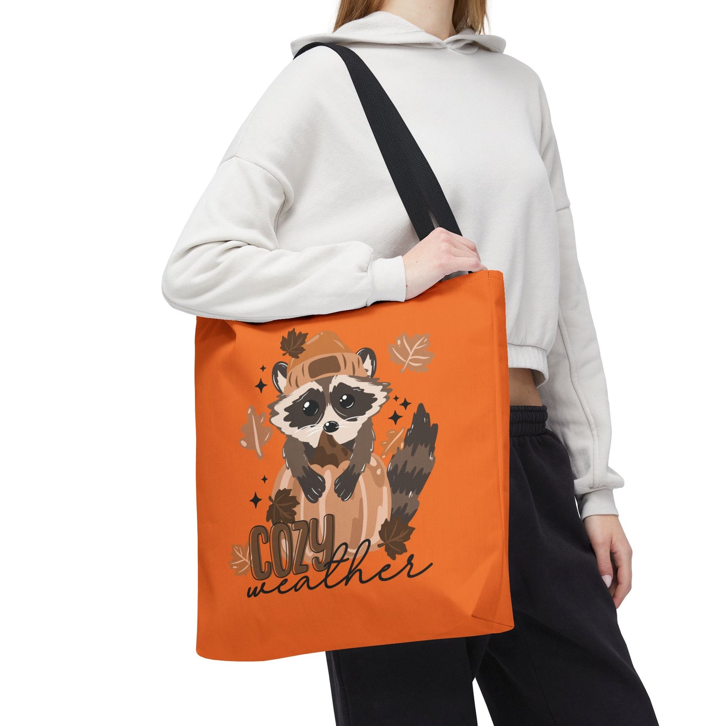 Cozy Weather Raccoon Tote Bag