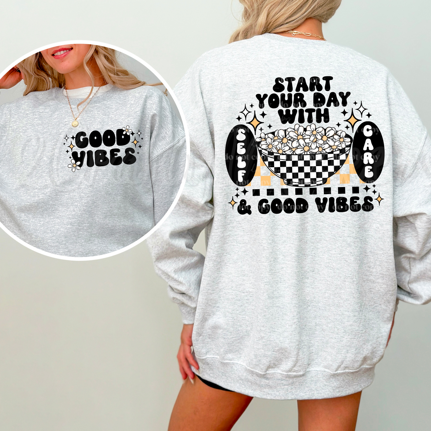 Start Your Day with Good Vibes (Black) Design Only