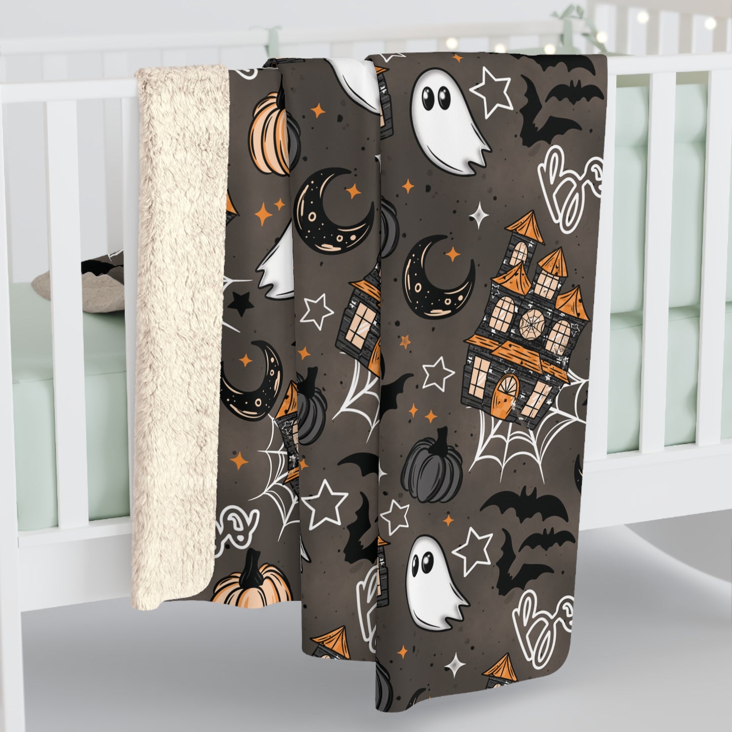Haunted House Sherpa Fleece Blanket