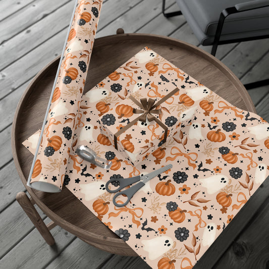 Fall Pumpkins and Florals Gift Wrap Papers