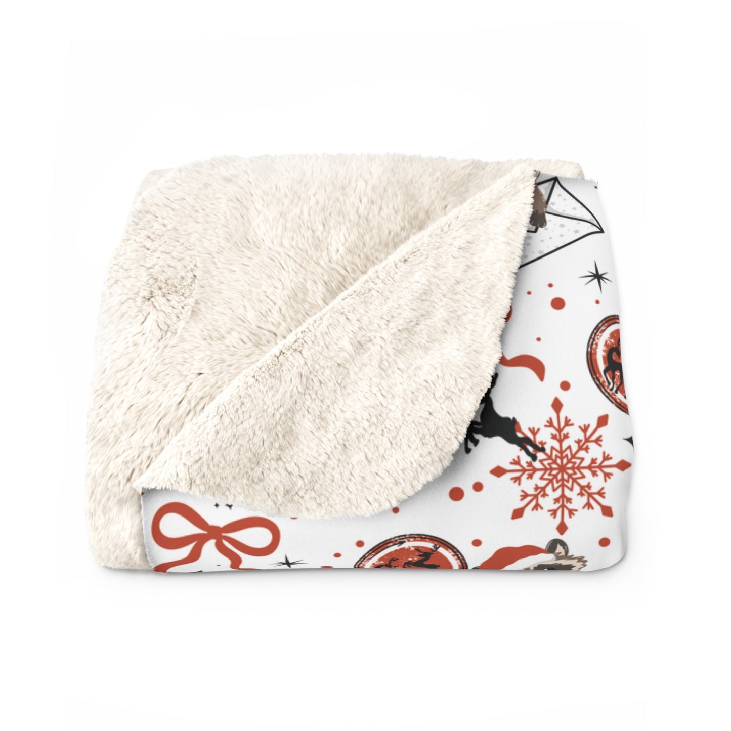 Raccoon Christmas Letter Sherpa Fleece Blanket