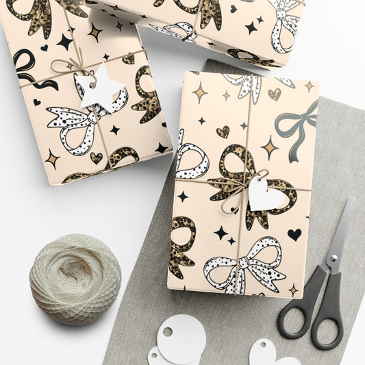 Cheetah Bows Gift Wrap Papers