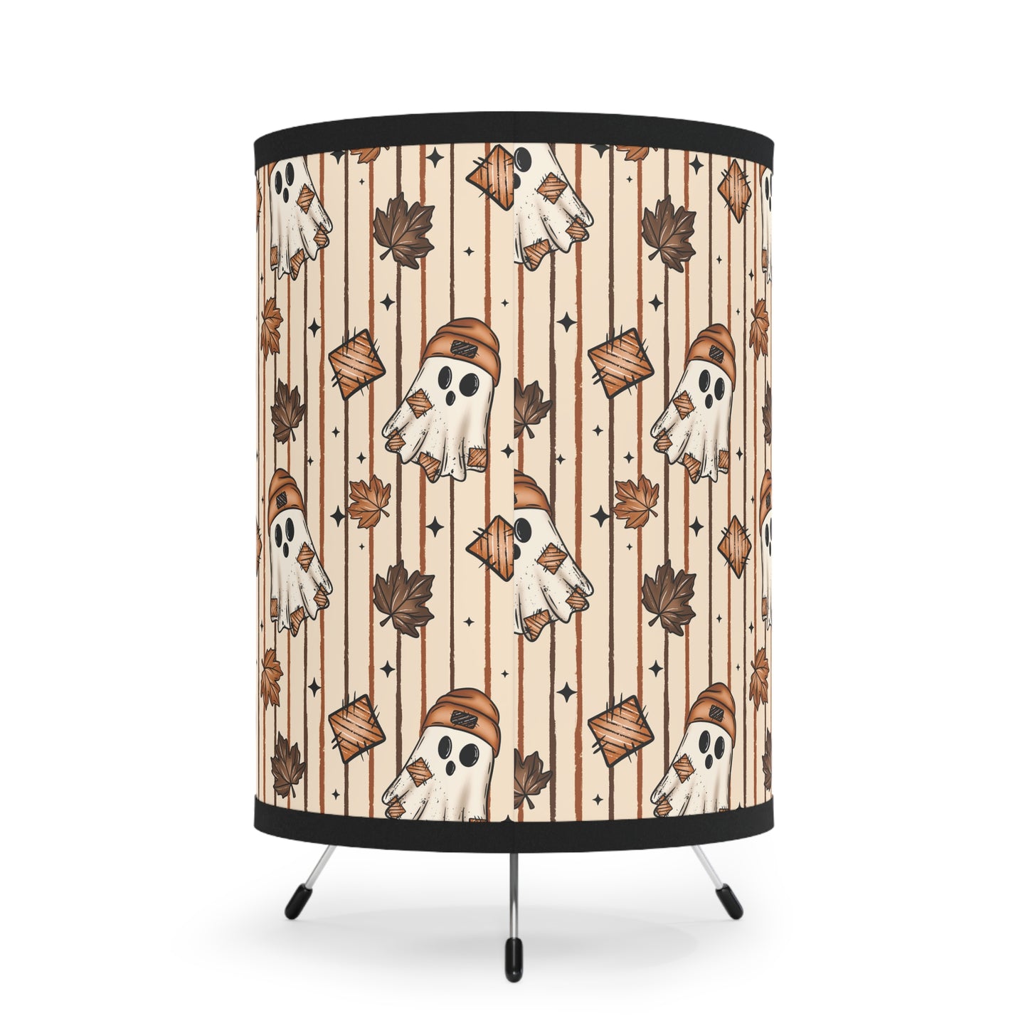 Fall Vibes Ghost Tripod Lamp, Bohemian Decor, Home Lighting, Unique Table Lamp, Gift for Plant Lovers, Bedroom Accent Light