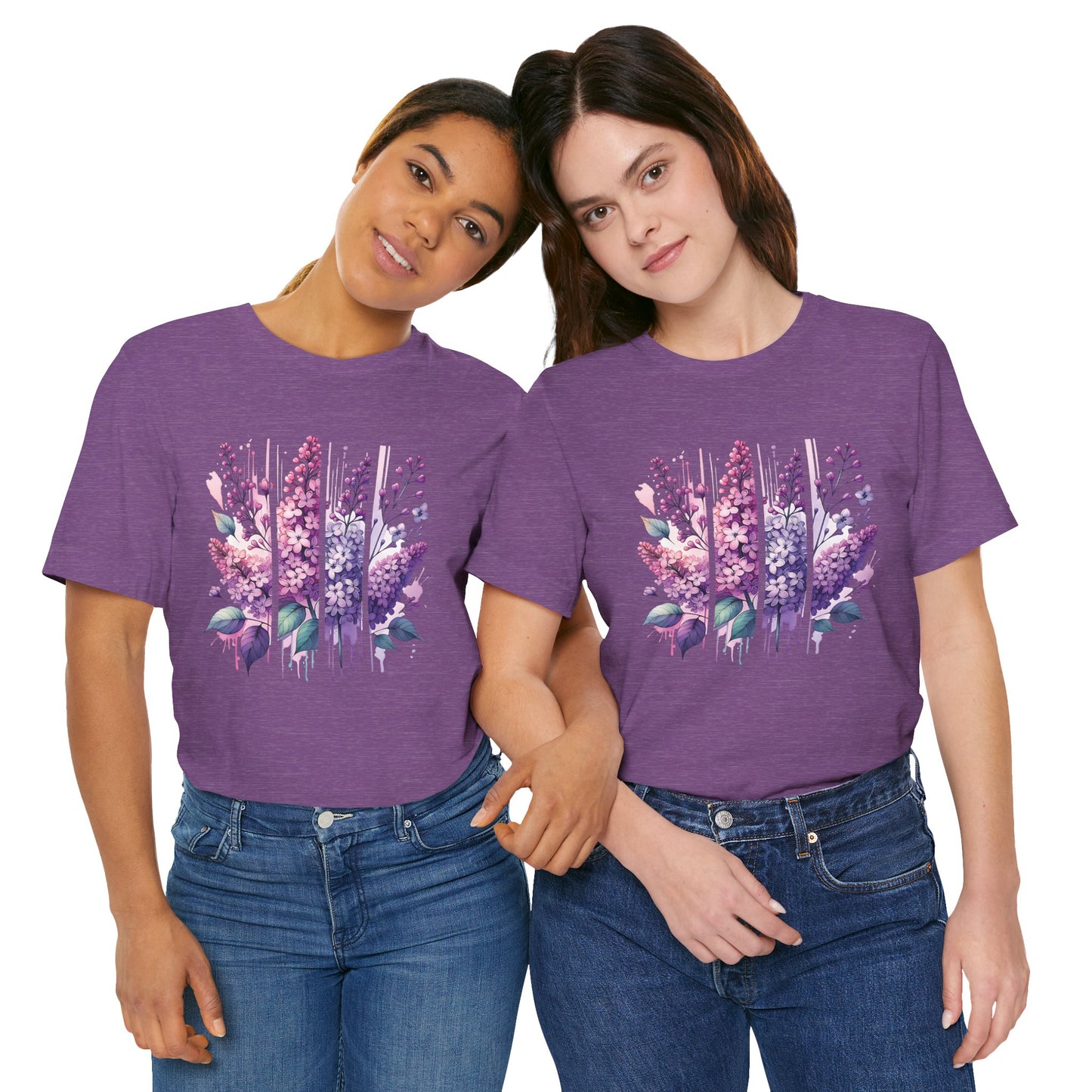 Lilacs Watercolor Brushstoke Bella Canvas Tee
