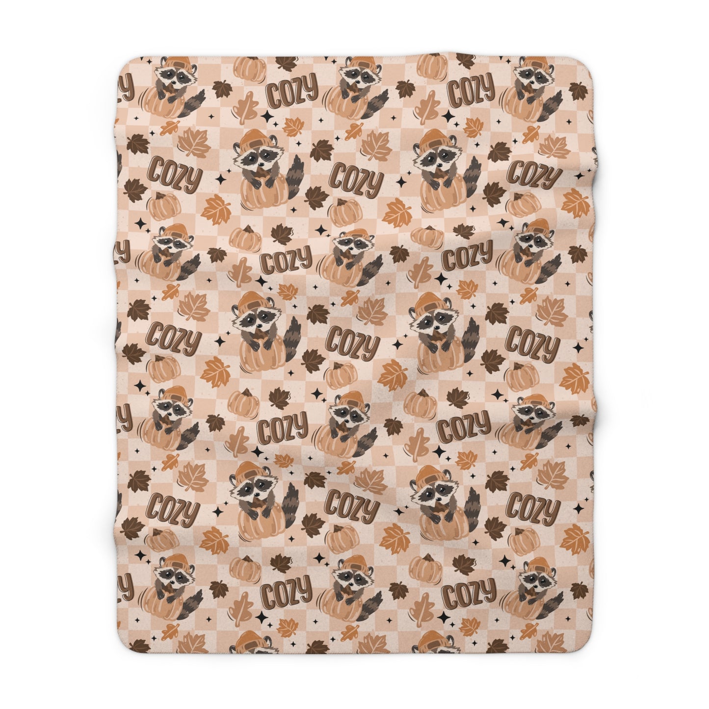 Cozy Raccoon Sherpa Fleece Blanket