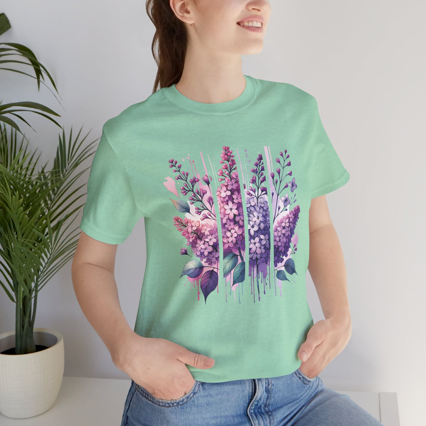 Lilacs Watercolor Brushstoke Bella Canvas Tee