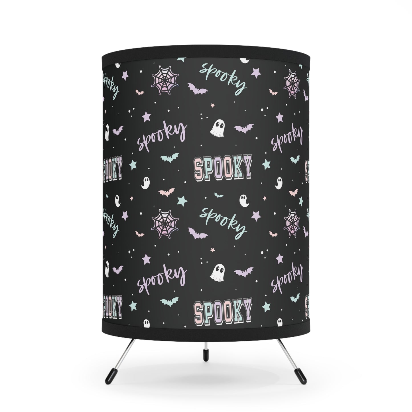 Spooky Vibes Tripod Lamp, Bohemian Decor, Home Lighting, Unique Table Lamp, Gift for Plant Lovers, Bedroom Accent Light