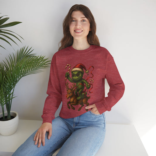 Voodoo Reindeer Rider Crewneck Sweatshirt, Christmas Sweatshirt, Unisex Pullover, Gift for Friends