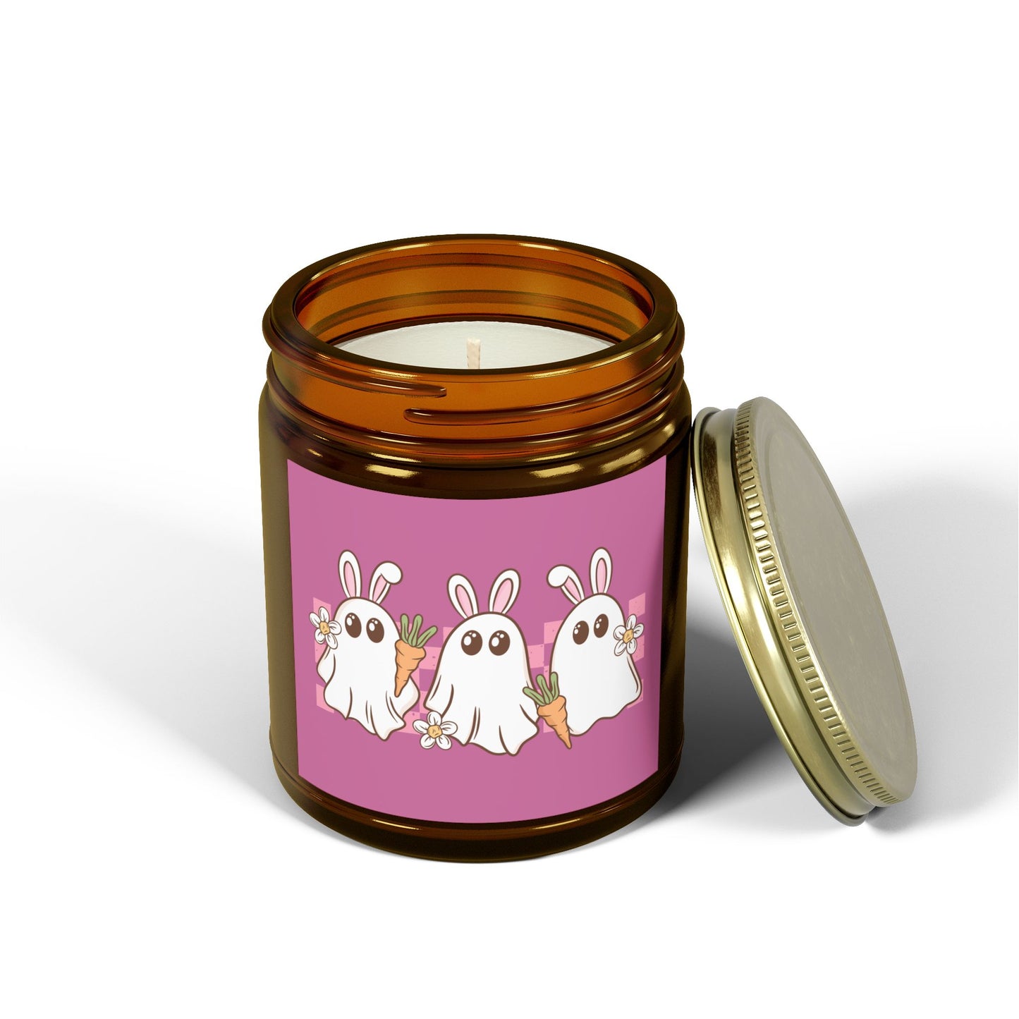Bunny Ghosts Scented Candle – Coconut Apricot Wax (9oz)