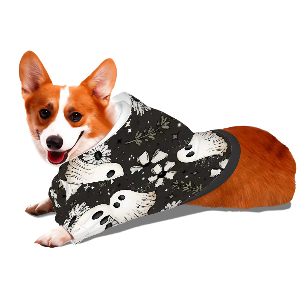 Floral Ghost Small Dog Hoodie - Floral Ghost Women's All Over Print Hoodie (optional)